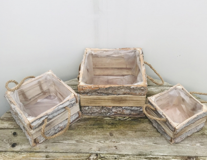 Set de recipiente din lemn 3pcs