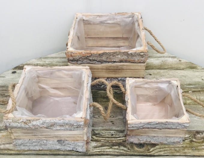 Set de recipiente din lemn 3pcs