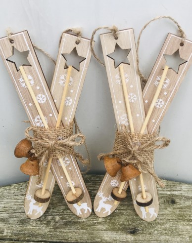 Schiuri decorative din lemn maro 21cm 2pcs