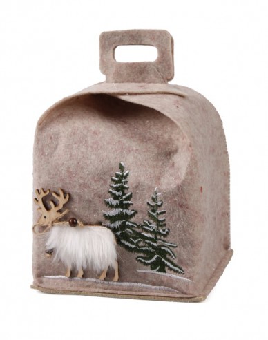 GEANTĂ TOTE DECORATIVĂ DE CRĂCIUN CU REN