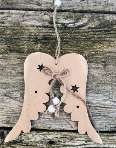 Aripi decorative din lemn pentru agățat maro