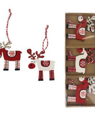Ren decorativ din lemn pentru agățat 3pcs