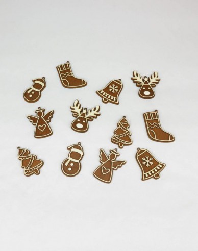 Set de turtă dulce nr.1 - cutie cu decorațiuni de Crăciun