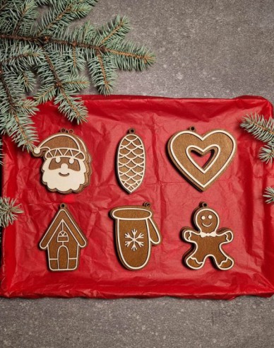 Set de turtă dulce nr.2 - cutie cu decorațiuni de Crăciun