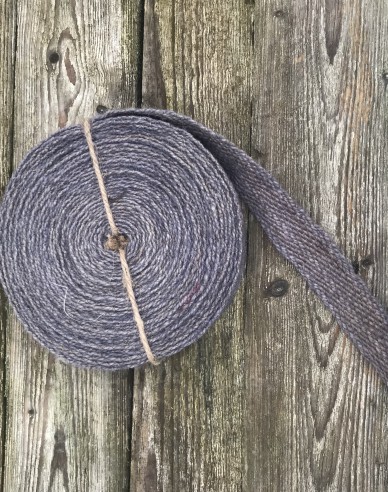 Panglică de iută albastru - maro 3cmx1m - yardage