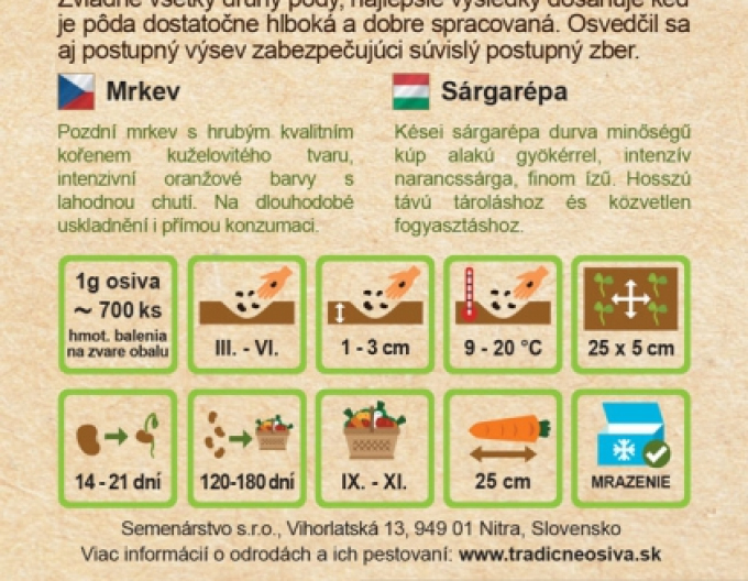 Producția de semințe Morcov ´Flakkee 2´