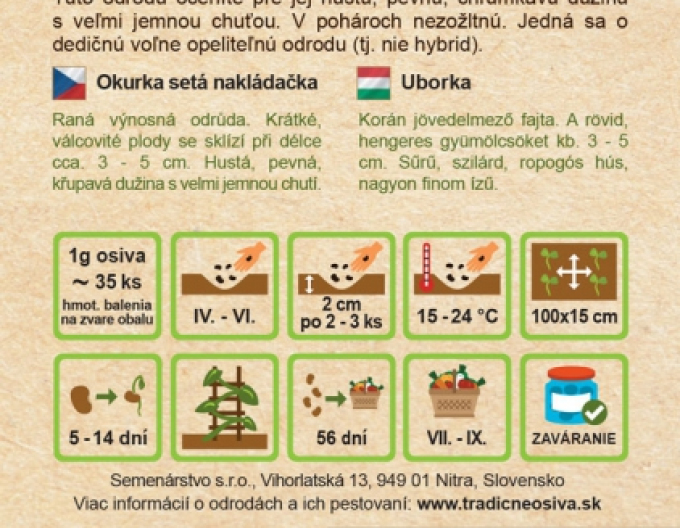 Răsaduri de castraveți "Cornichon De Paris