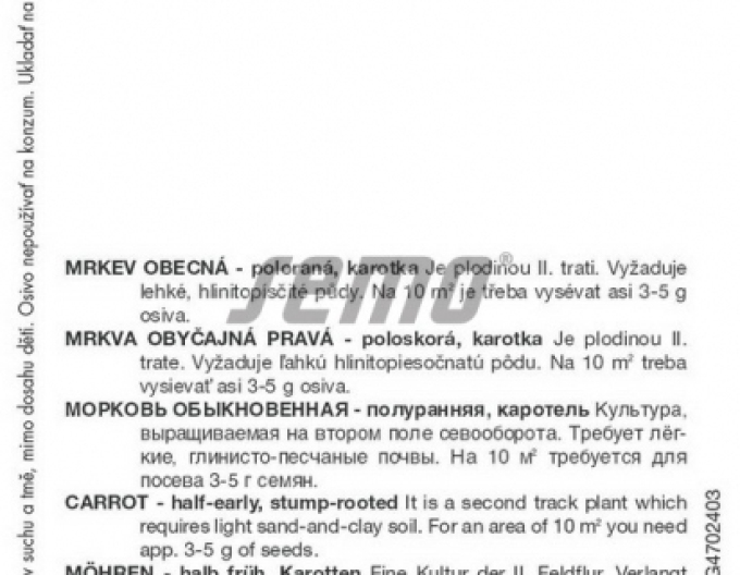 Semințe de morcov ´Jolana F1´