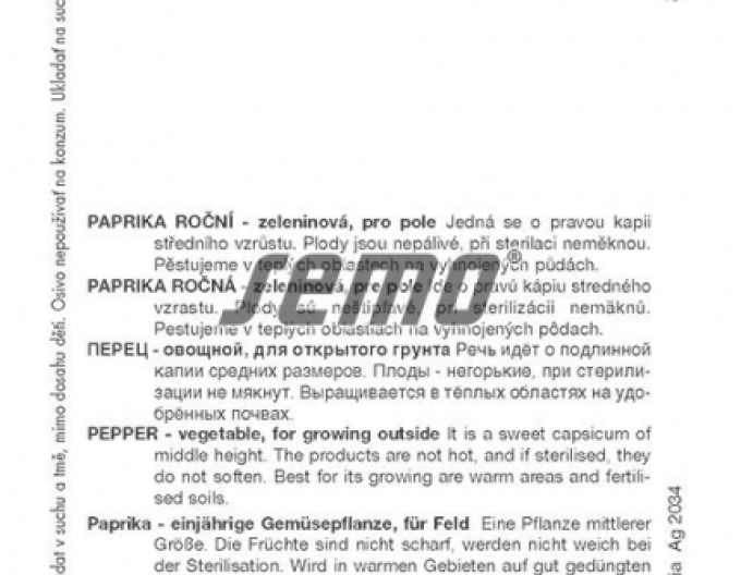 Semințe Paprika anuală "Lydia
