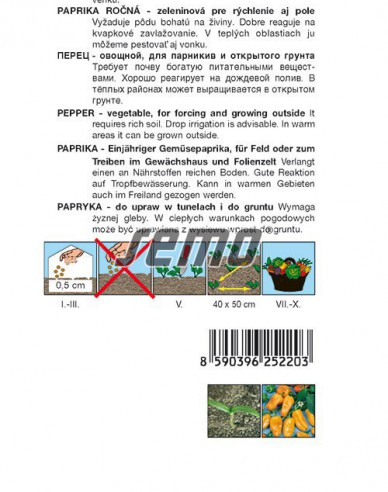 Semințe de paprika anuale ´Hamík´
