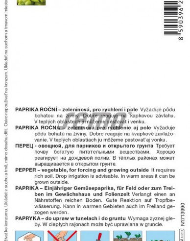 Semințe Paprika anual ´Slovanus F1´