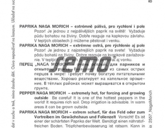 Semințe de paprika anuale ´Naga Morich´