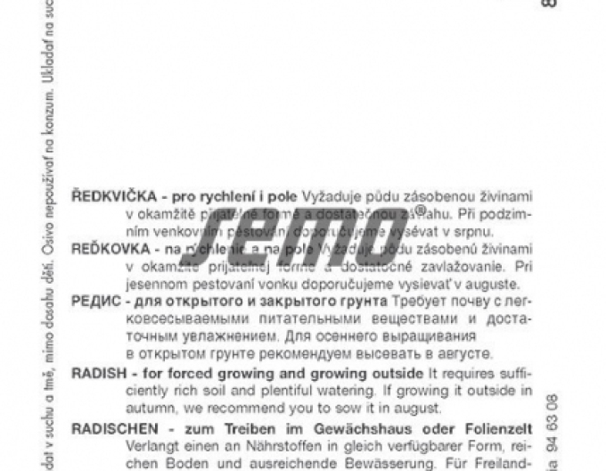 Semințe de ridichi albe ´Rampouch´