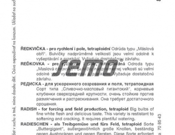 Semințe de ridichi roșii ´Kvarta´