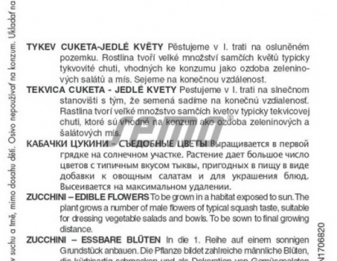 Semințe Dovleac dovlecel ´Flori comestibile´´