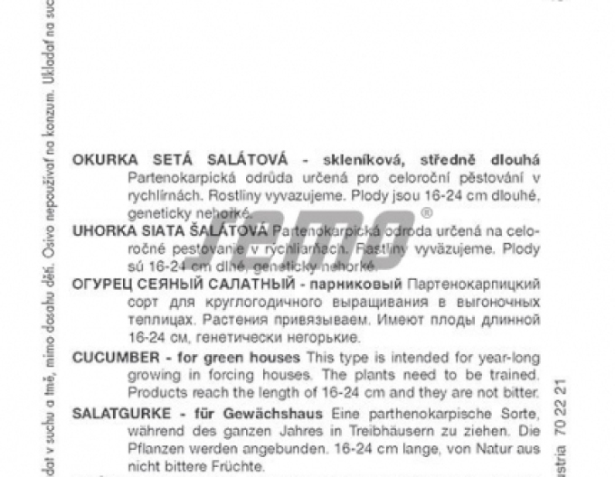 Semințe Salată de castraveți ´Formula F1´