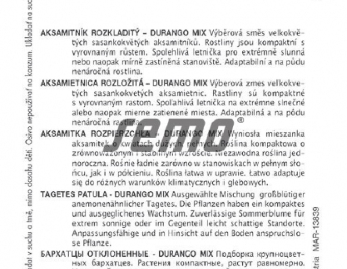 Semințe Aksamietnica descompuse ´Durango Mix´