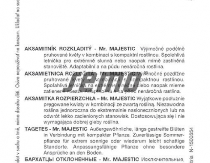 Semințe Aksamettia Mr. Majestic