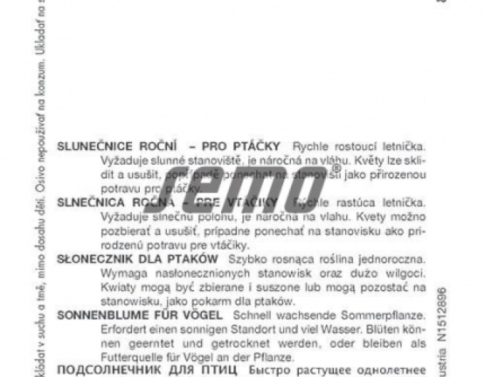 Semințe de floarea-soarelui anuale "Pentru păsări