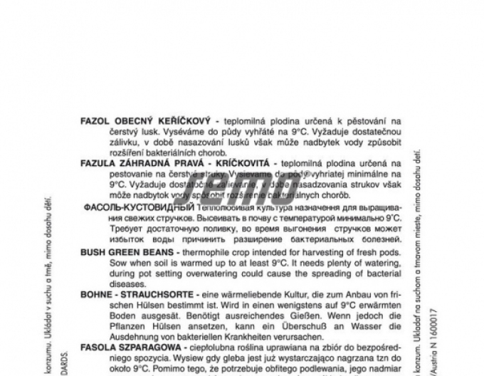 Semințe de fasole de grădină ´Gama´