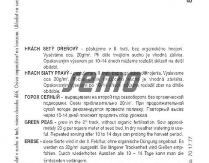 Semințe Semințe de mazăre ´Radovan´ 50g