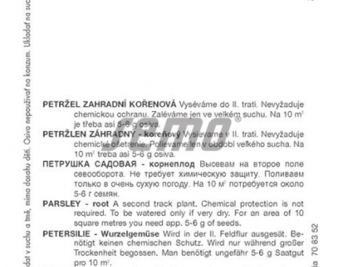 Semințe Pătrunjel de grădină - rădăcină ´Hanácká´
