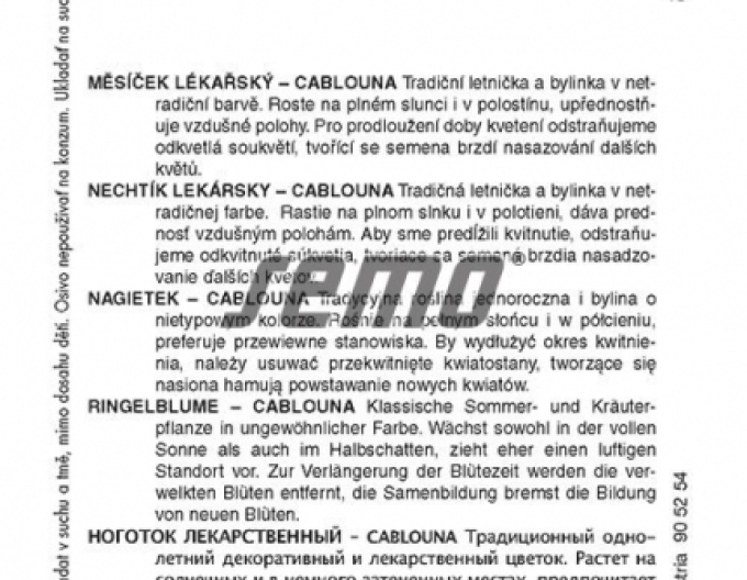 Semințe de gălbenele Cabbage