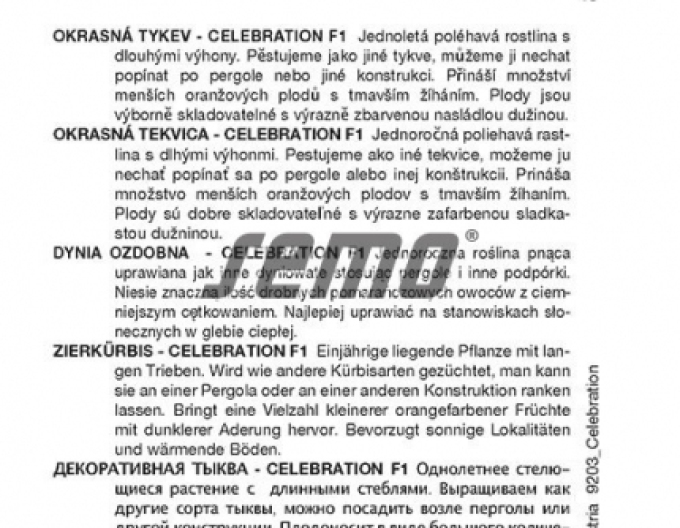 Semințe Dovleac ornamental "Celebration