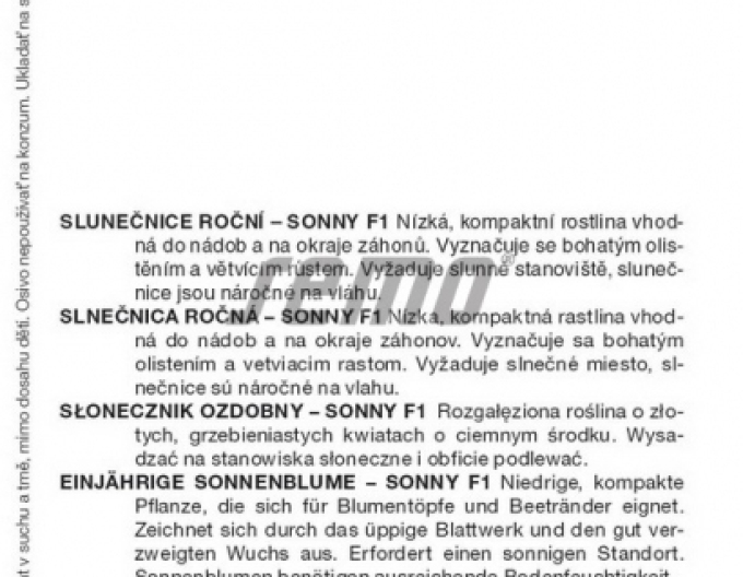Semințe de floarea-soarelui anuale ´Sonny F1´