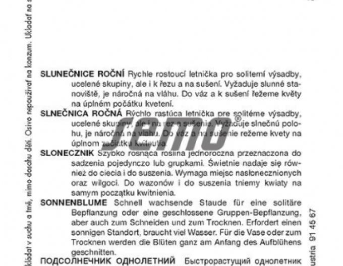Semințe de floarea-soarelui anuale ´Obrovská´