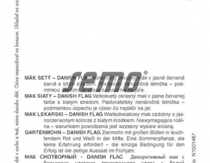 Semințe de mac ´Drapelul danez´