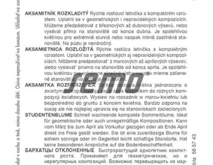 Semo Semințe de Tagetes  Carmen