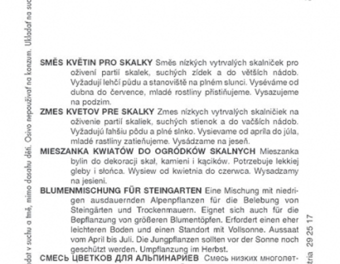 Amestec de semințe de flori pentru stâncării