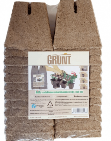 Grunt - Rădăcini de turbă 24pcs 8x8cm