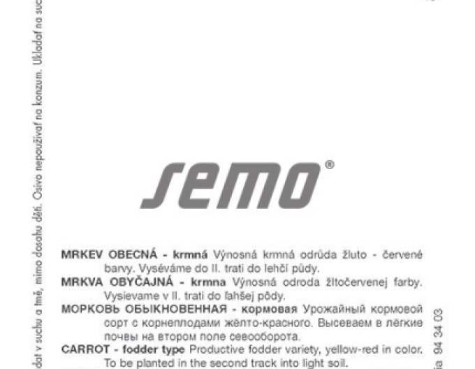 Semințe de morcov "Taborská Žltá