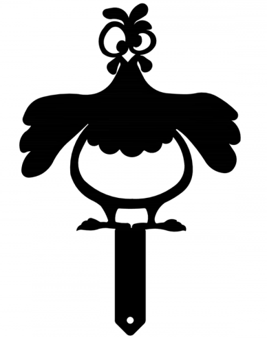 Ornament metalic de grădină - găină 30cm