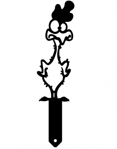 Ornament metalic de grădină - cocoș jumulit 15cm