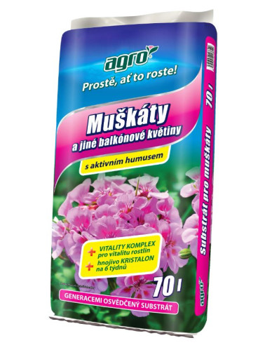 AGRO Substrat pentru geranium și alte flori de balcon 70l