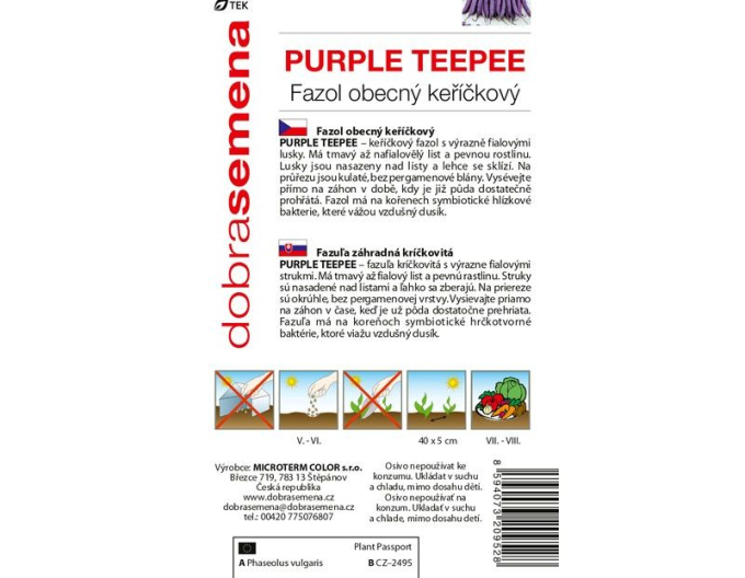 Semințe bune Fasole de grădină Purple Teepee
