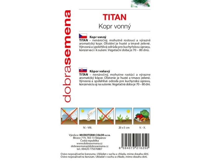 Semințe de Mărar parfumat Titan