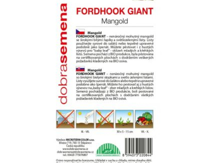 Semințe de sfeclă elvețiană ´Fordhook Giant Bio´