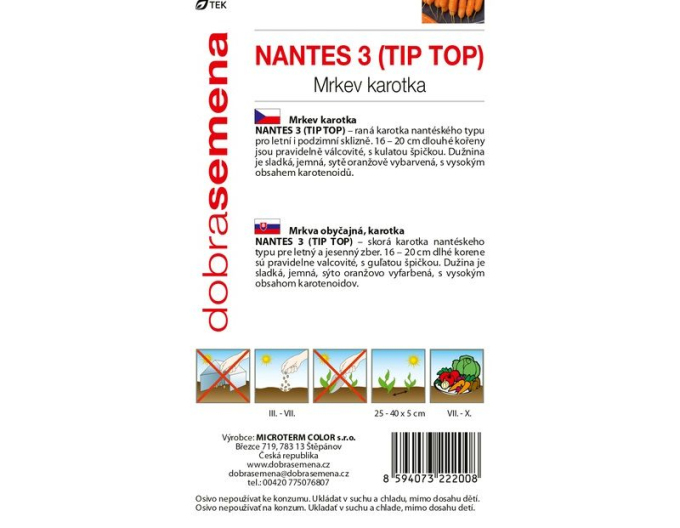 Semințe de morcov Nantes 3