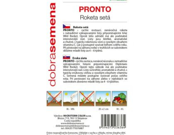 Semințe rucola cu frunze înguste ´Pronto´