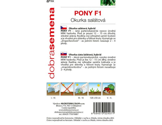 Castraveți de însămânțare "Good Seeds Pony F1
