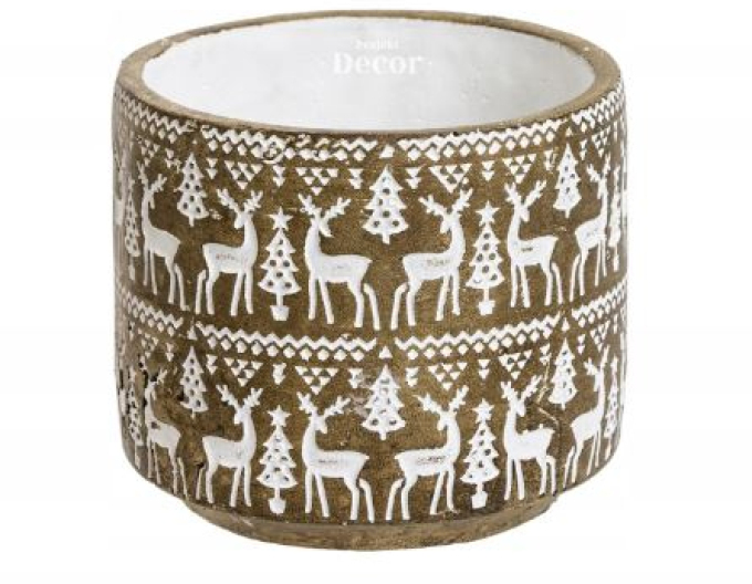Ghiveci din ceramica cu insertii deCrăciun ART 18550