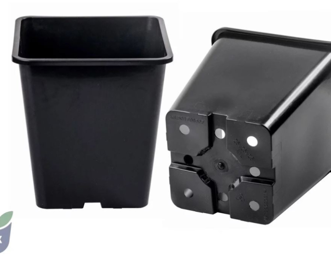 Ghiveci de flori pătrat din plastic 11L, 25 x 26 cm