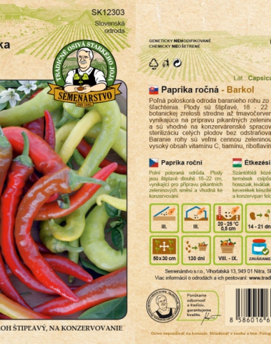 Semenárstvo Paprika anual ´Barkol´