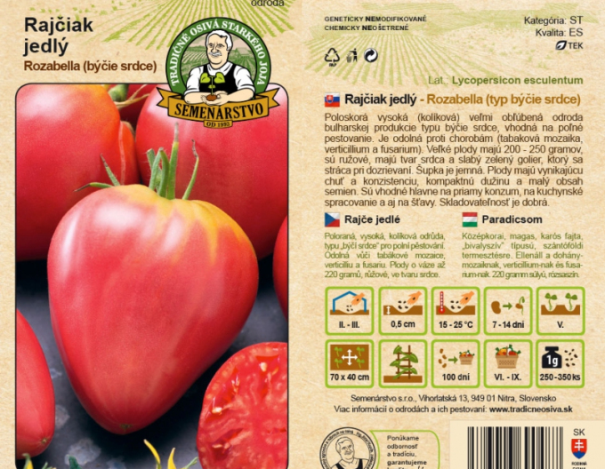 Producția de semințe Tomate ´Rozabella (tip inimă de taur)´