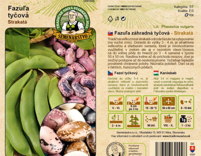 Semenárstvo Fasole de grădină ´Strakatá´