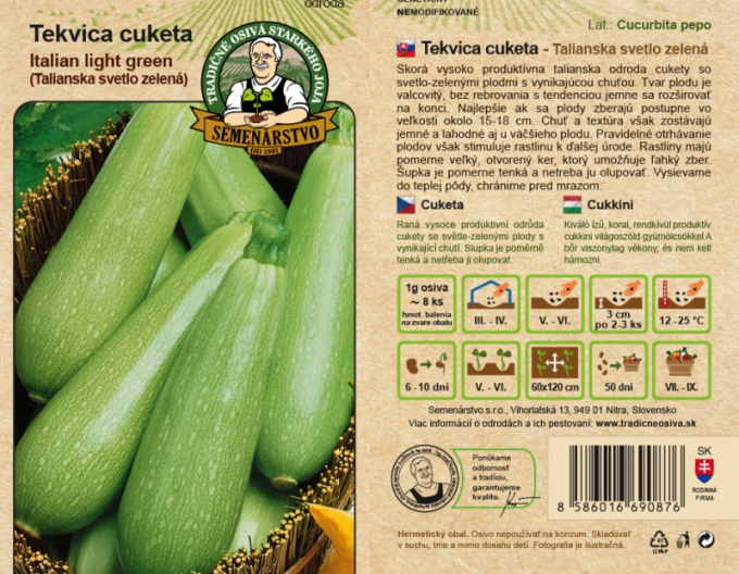Zucchini dovleac Seed Farm ´Italian Light Green´